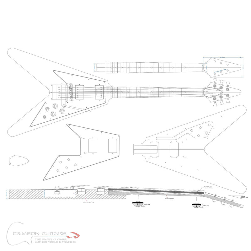 Guitar Plans - 67 Flying V-Type