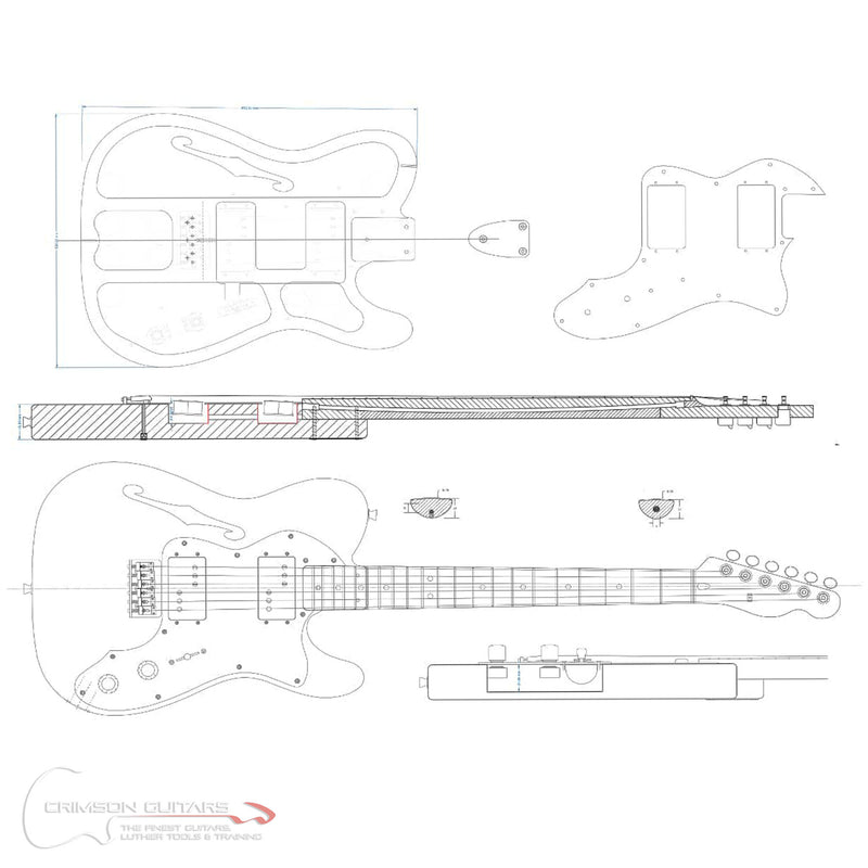 Guitar Plans - T-Type 72 Thinline