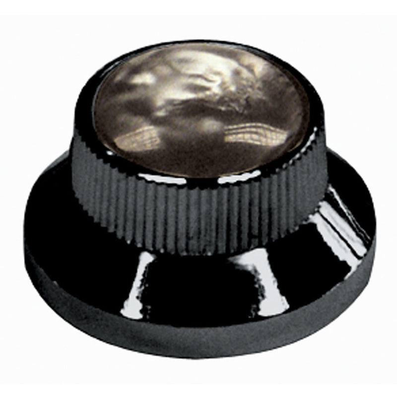 Guitar Tech Control Knobs ~ Black/Black Pearloid